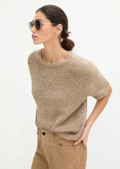 Kurzarm-Pullover loose aus Organic Cotton-Mix