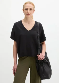 Kurzarm-Pullover loose aus reinem Baumwollgarn