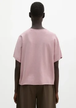 Kurzarm-Pullover loose aus reinem Baumwollgarn
