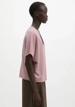 Kurzarm-Pullover loose aus reinem Baumwollgarn