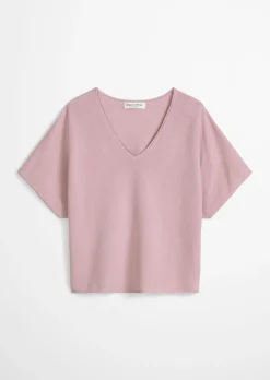 Kurzarm-Pullover loose aus reinem Baumwollgarn