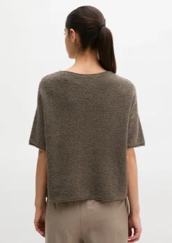 Kurzarm-Pullover oversize aus Bouclé-Garn
