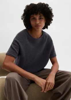 Kurzarm-Pullover oversize aus Bouclé-Garn