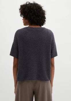 Kurzarm-Pullover oversize aus Bouclé-Garn