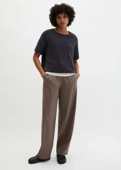 Kurzarm-Pullover oversize aus Bouclé-Garn