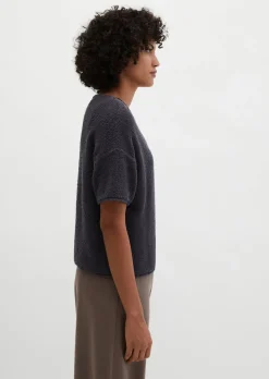 Kurzarm-Pullover oversize aus Bouclé-Garn