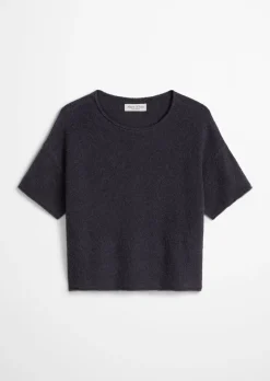 Kurzarm-Pullover oversize aus Bouclé-Garn