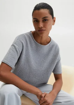 Kurzarm-Pullover oversize aus Bouclé-Garn