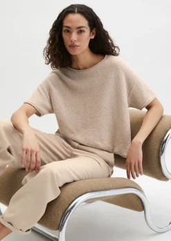 Kurzarm-Pullover oversize aus Bouclé-Garn
