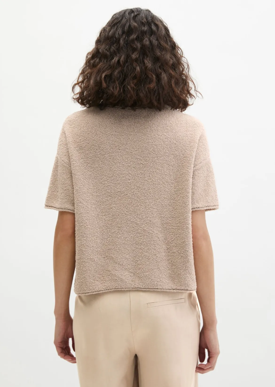 Kurzarm-Pullover oversize aus Bouclé-Garn