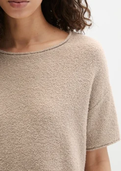 Kurzarm-Pullover oversize aus Bouclé-Garn