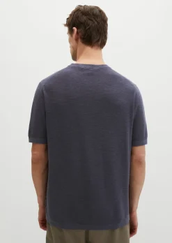 Kurzarm-Pullover regular aus Bio-Baumwolle und Leinen