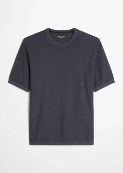 Kurzarm-Pullover regular aus Bio-Baumwolle und Leinen