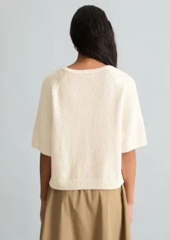 Kurzarm-Pullover regular aus Cotton Slub Garn