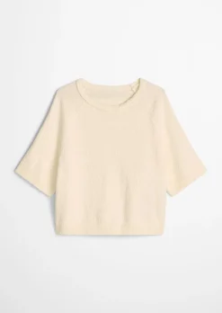 Kurzarm-Pullover regular aus Cotton Slub Garn