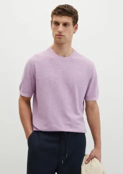 Kurzarm-Pullover regular aus Bio-Baumwolle und Leinen