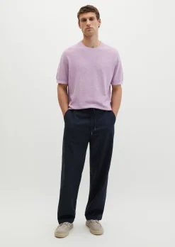 Kurzarm-Pullover regular aus Bio-Baumwolle und Leinen