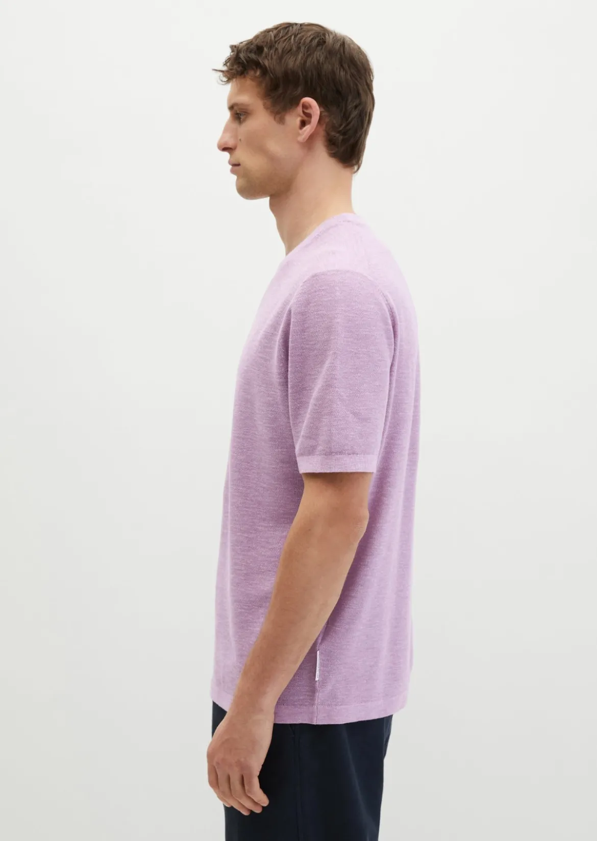 Kurzarm-Pullover regular aus Bio-Baumwolle und Leinen