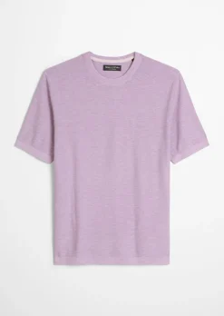 Kurzarm-Pullover regular aus Bio-Baumwolle und Leinen
