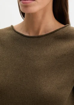 Kurzarm-Pullover regular aus Organic Cotton-Leinen-Mix