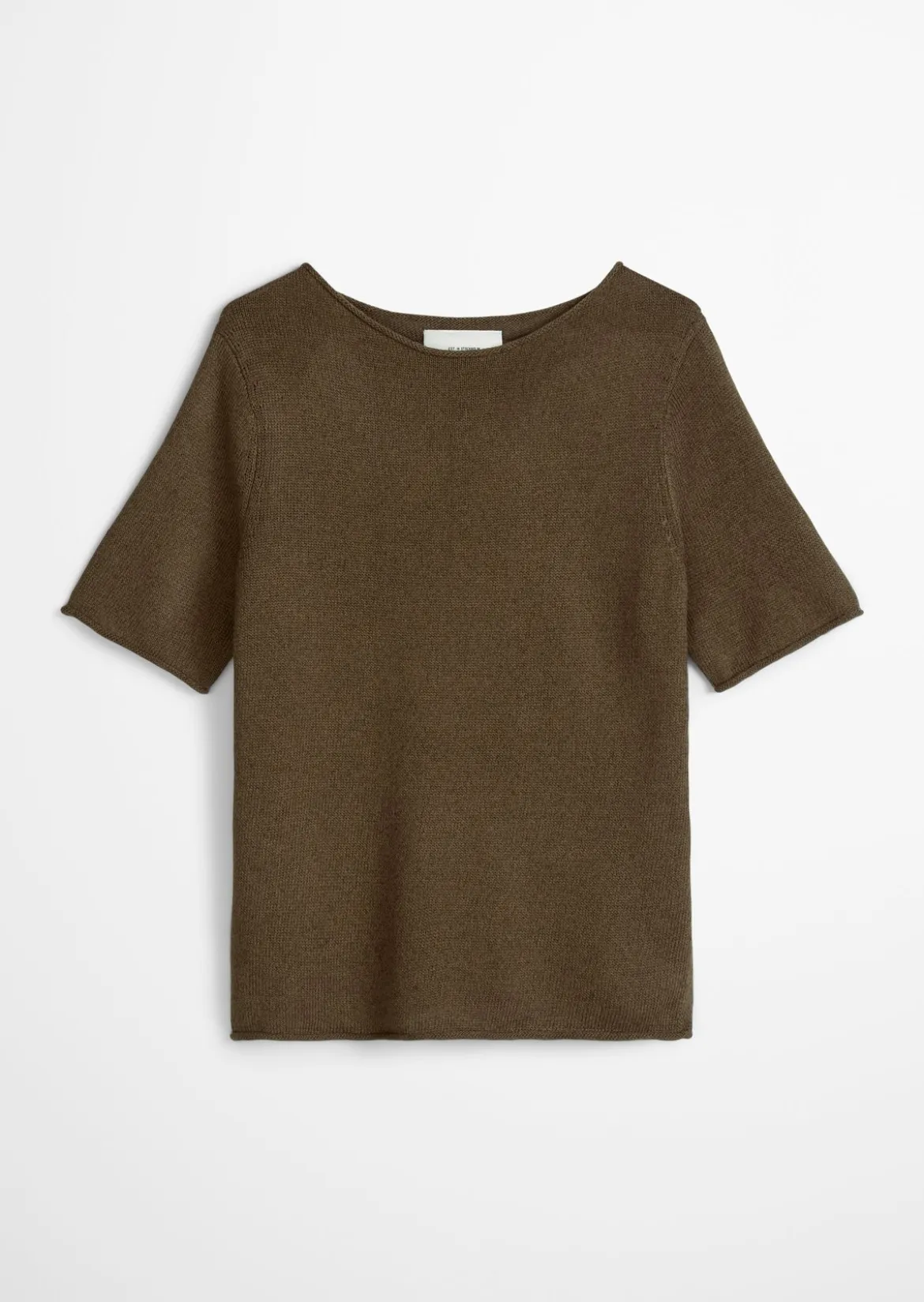 Kurzarm-Pullover regular aus Organic Cotton-Leinen-Mix