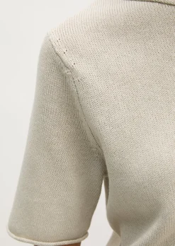 Kurzarm-Pullover regular aus Organic-Cotton-Leinen-Mix