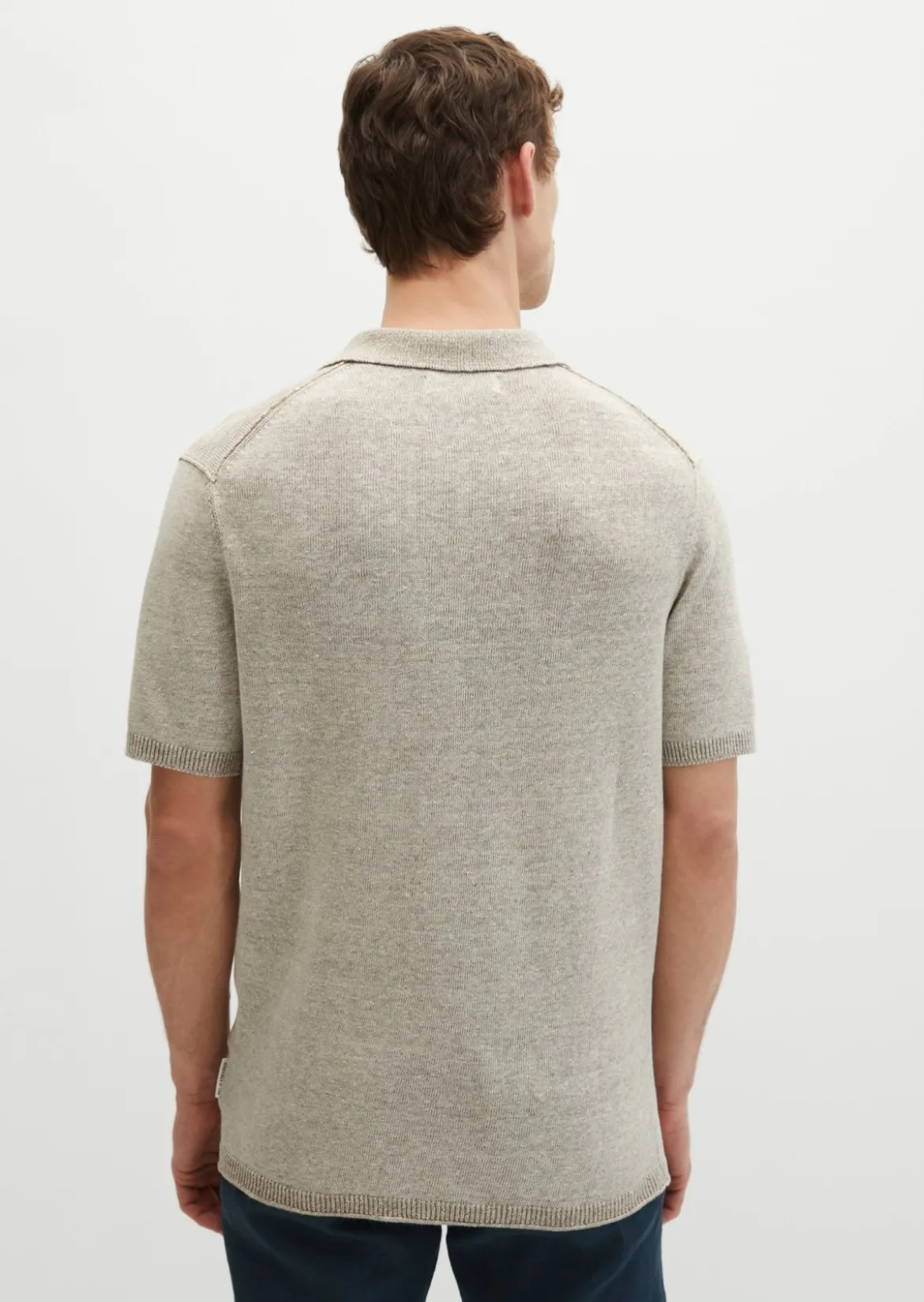 Kurzarm-Pullover regular aus Bio-Baumwolle und Leinen