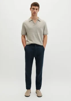Kurzarm-Pullover regular aus Bio-Baumwolle und Leinen