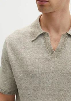 Kurzarm-Pullover regular aus Bio-Baumwolle und Leinen