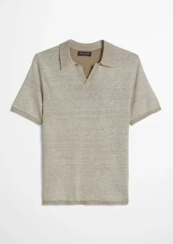 Kurzarm-Pullover regular aus Bio-Baumwolle und Leinen