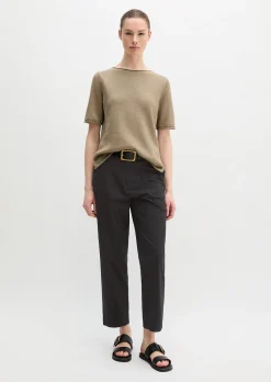 Kurzarm-Pullover regular aus Organic Cotton-Leinen-Mix