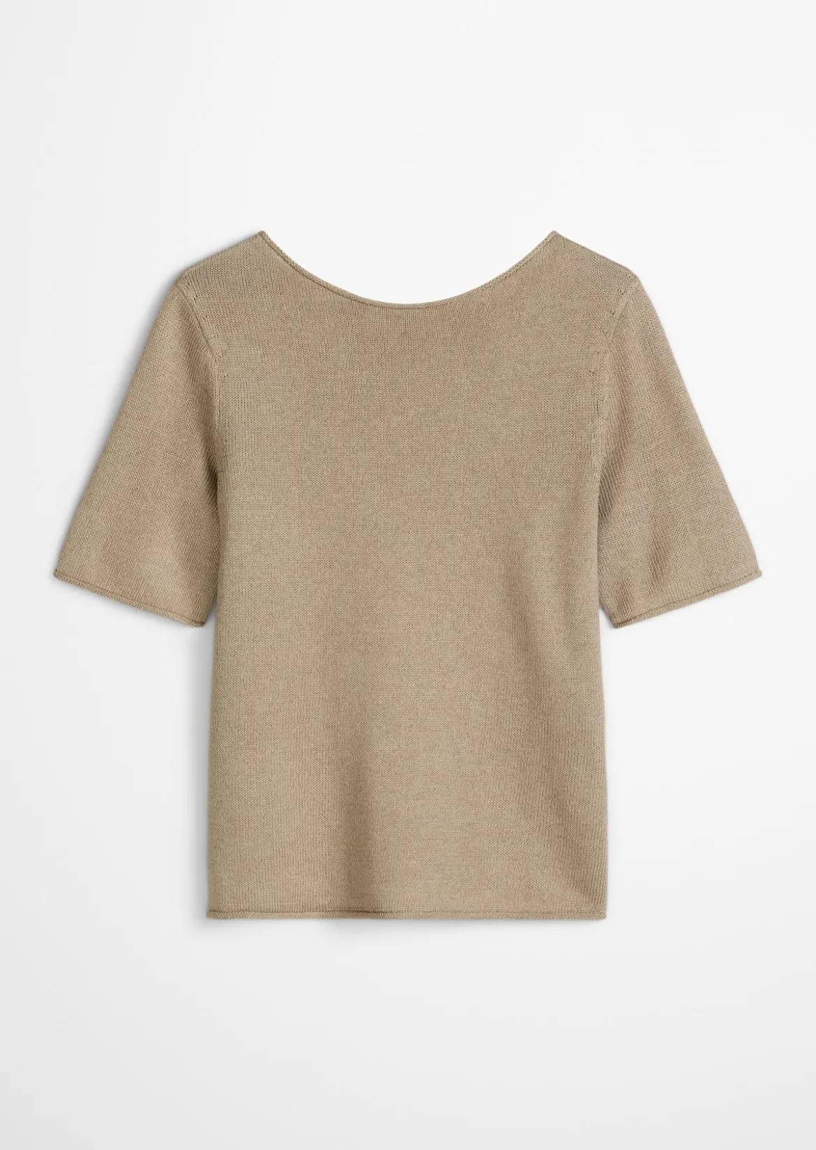 Kurzarm-Pullover regular aus Organic Cotton-Leinen-Mix