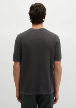 Kurzarm-Pullover regular aus Bio-Baumwolle und Leinen