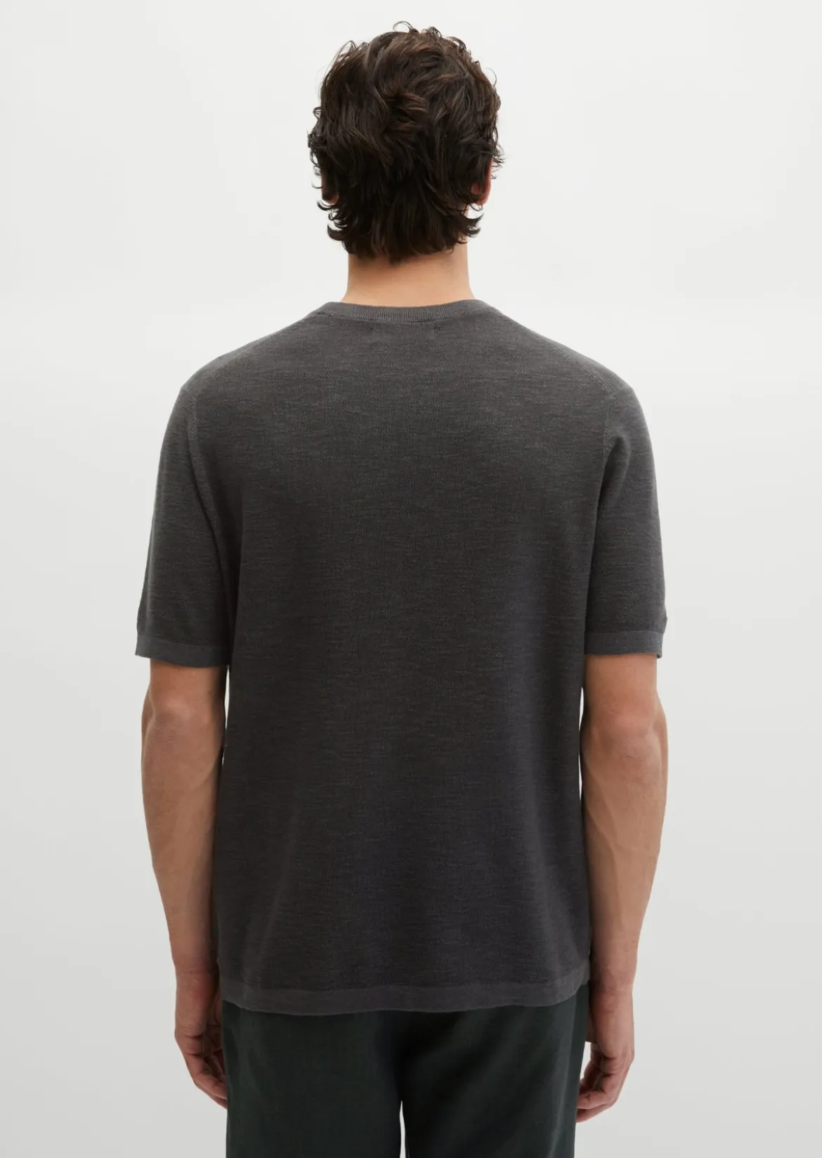 Kurzarm-Pullover regular aus Bio-Baumwolle und Leinen