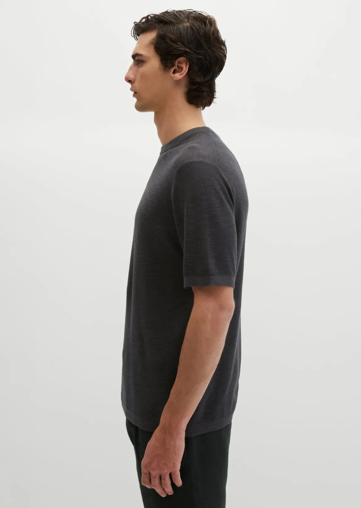 Kurzarm-Pullover regular aus Bio-Baumwolle und Leinen