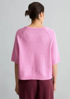 Kurzarm-Pullover regular aus Cotton Slub Garn
