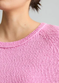Kurzarm-Pullover regular aus Cotton Slub Garn