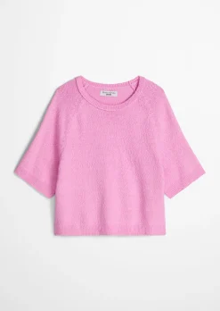 Kurzarm-Pullover regular aus Cotton Slub Garn
