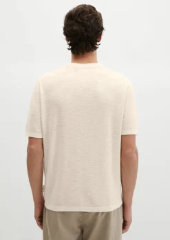 Kurzarm-Pullover regular aus Bio-Baumwolle und Leinen