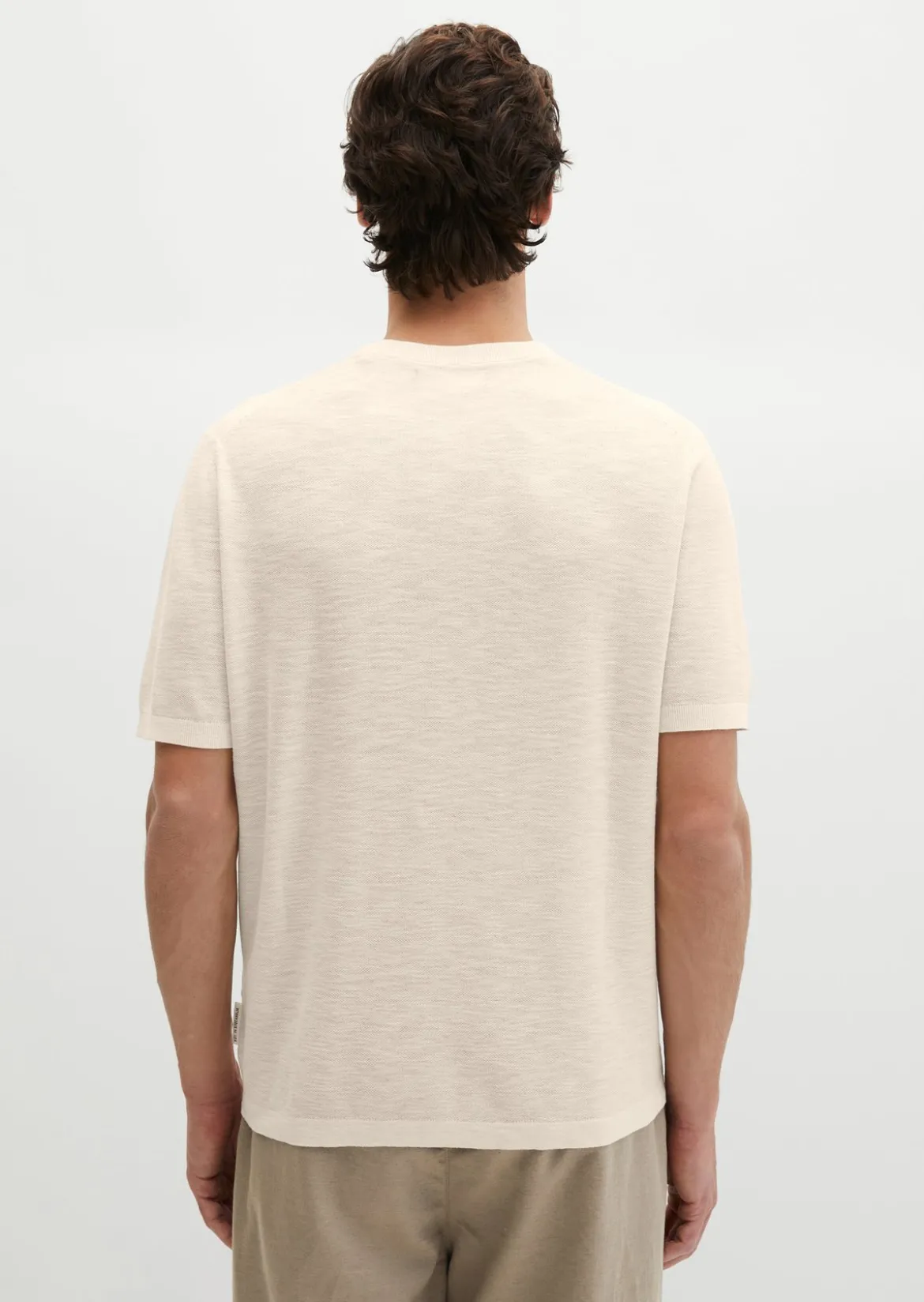 Kurzarm-Pullover regular aus Bio-Baumwolle und Leinen