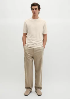 Kurzarm-Pullover regular aus Bio-Baumwolle und Leinen