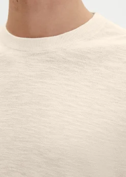 Kurzarm-Pullover regular aus Bio-Baumwolle und Leinen
