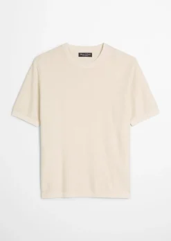 Kurzarm-Pullover regular aus Bio-Baumwolle und Leinen