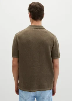 Kurzarm-Pullover regular aus Bio-Baumwolle und Leinen