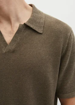 Kurzarm-Pullover regular aus Bio-Baumwolle und Leinen