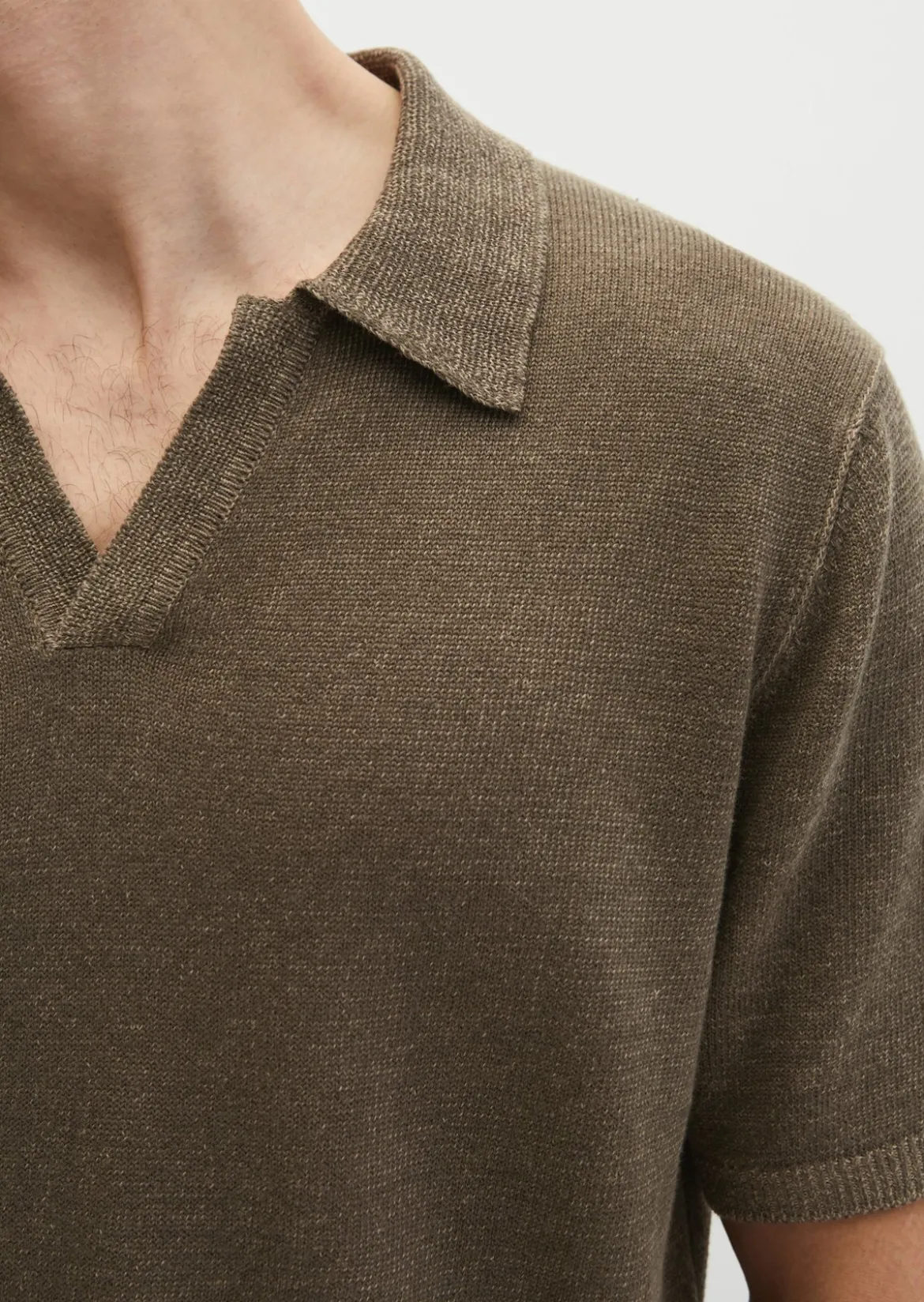 Kurzarm-Pullover regular aus Bio-Baumwolle und Leinen