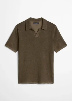 Kurzarm-Pullover regular aus Bio-Baumwolle und Leinen