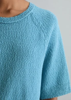 Kurzarm-Pullover regular aus Cotton Slub Garn