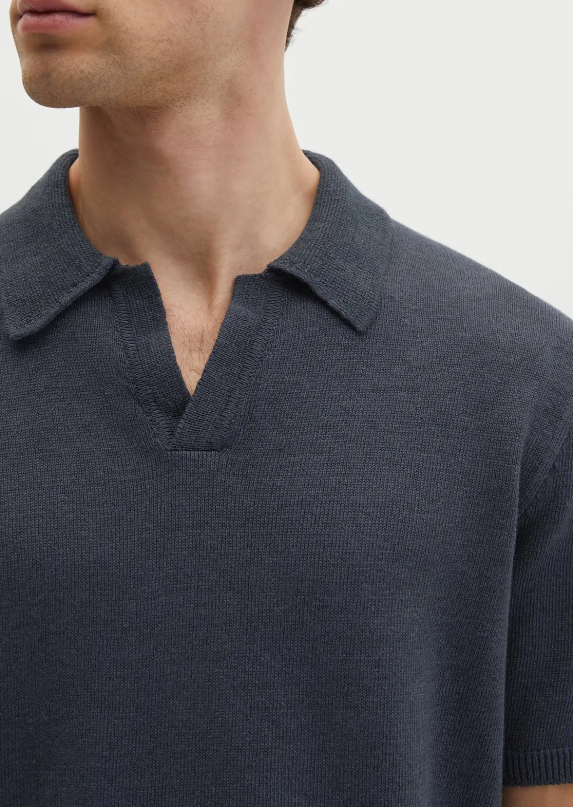 Kurzarm-Pullover regular aus Bio-Baumwolle und Leinen