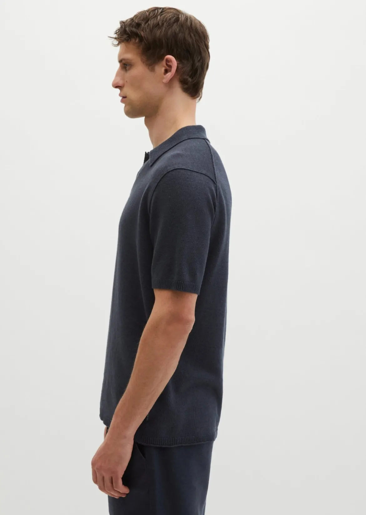 Kurzarm-Pullover regular aus Bio-Baumwolle und Leinen